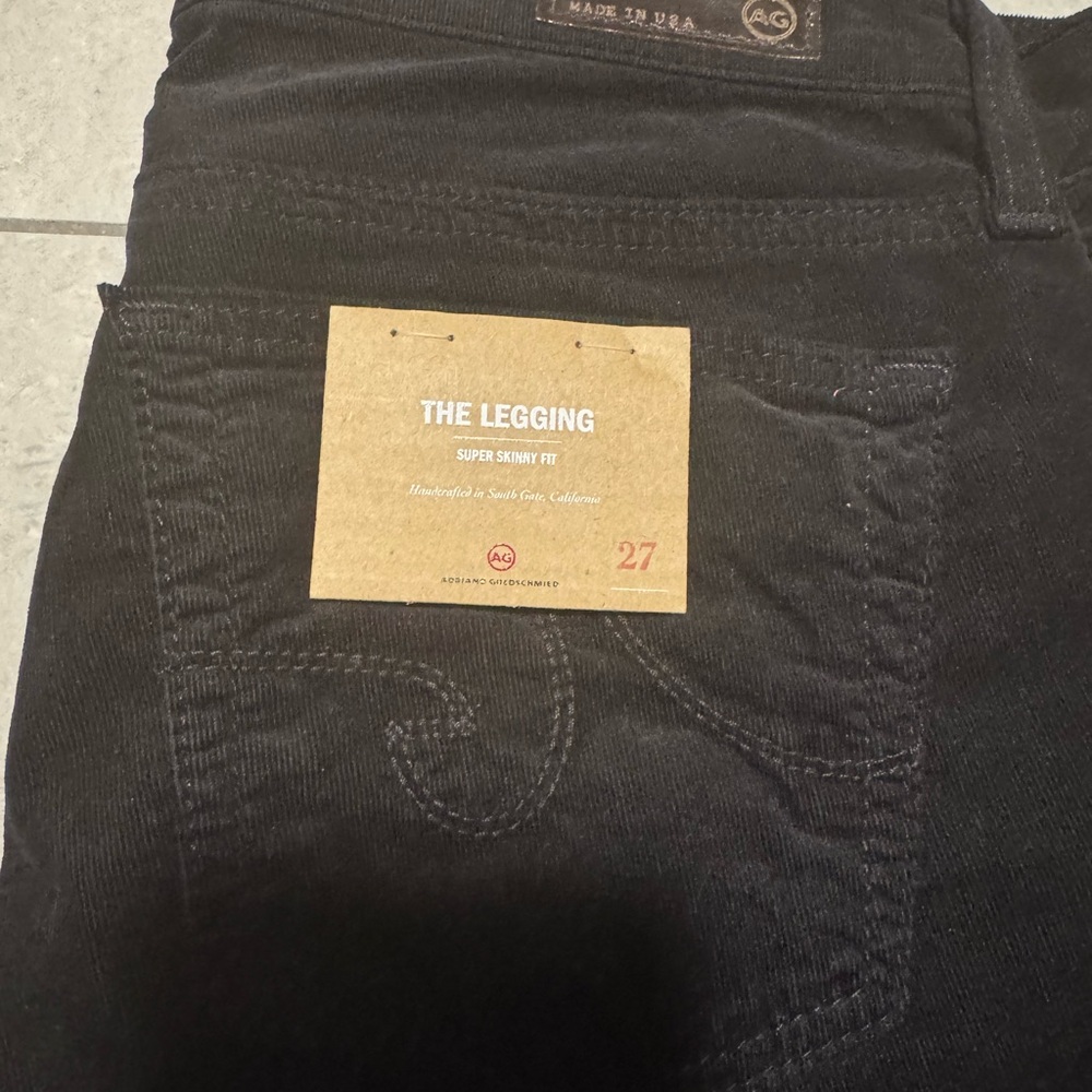 AG Adriano Goldschmied Super Skinny Black (fine corduroy) Jeans - Picture 2 of 4